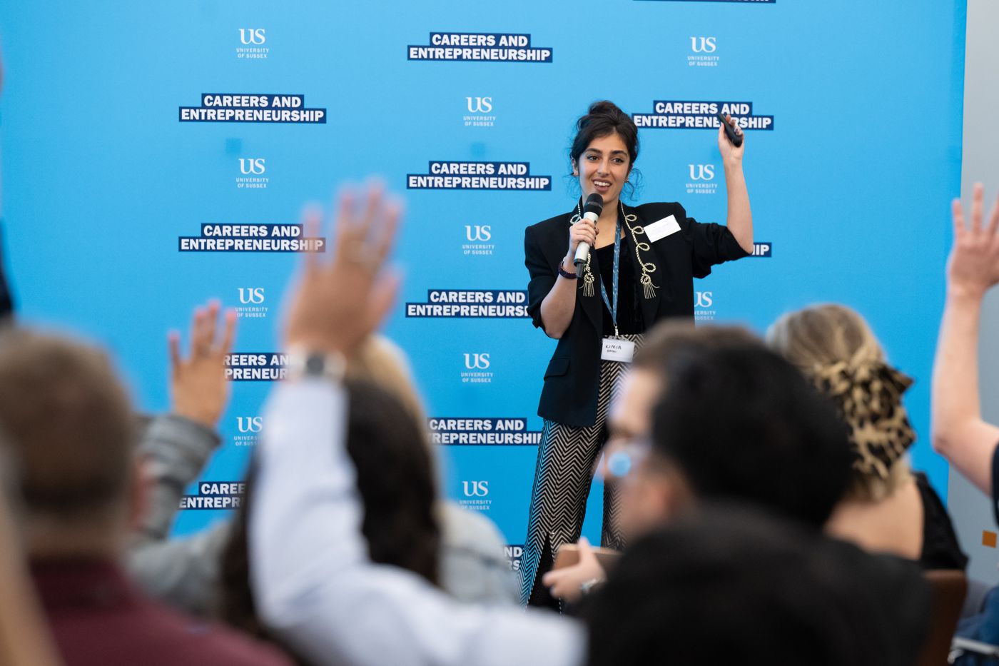 Kimia pitching GOUDI at University of Sussex